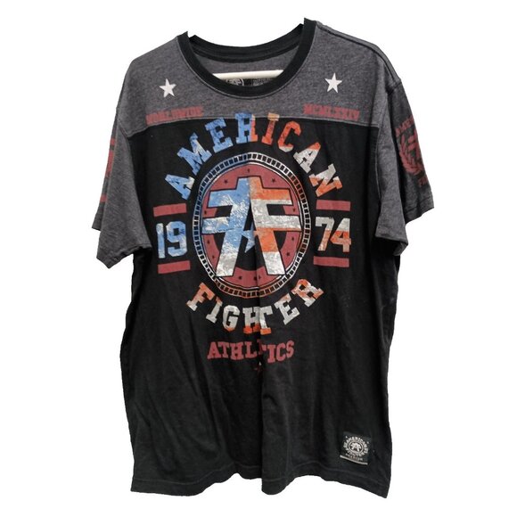 American Fighter Other - American Fighter Mens T-Shirt Sz 2XL Black Graphic Print Short Sleeve Grunge